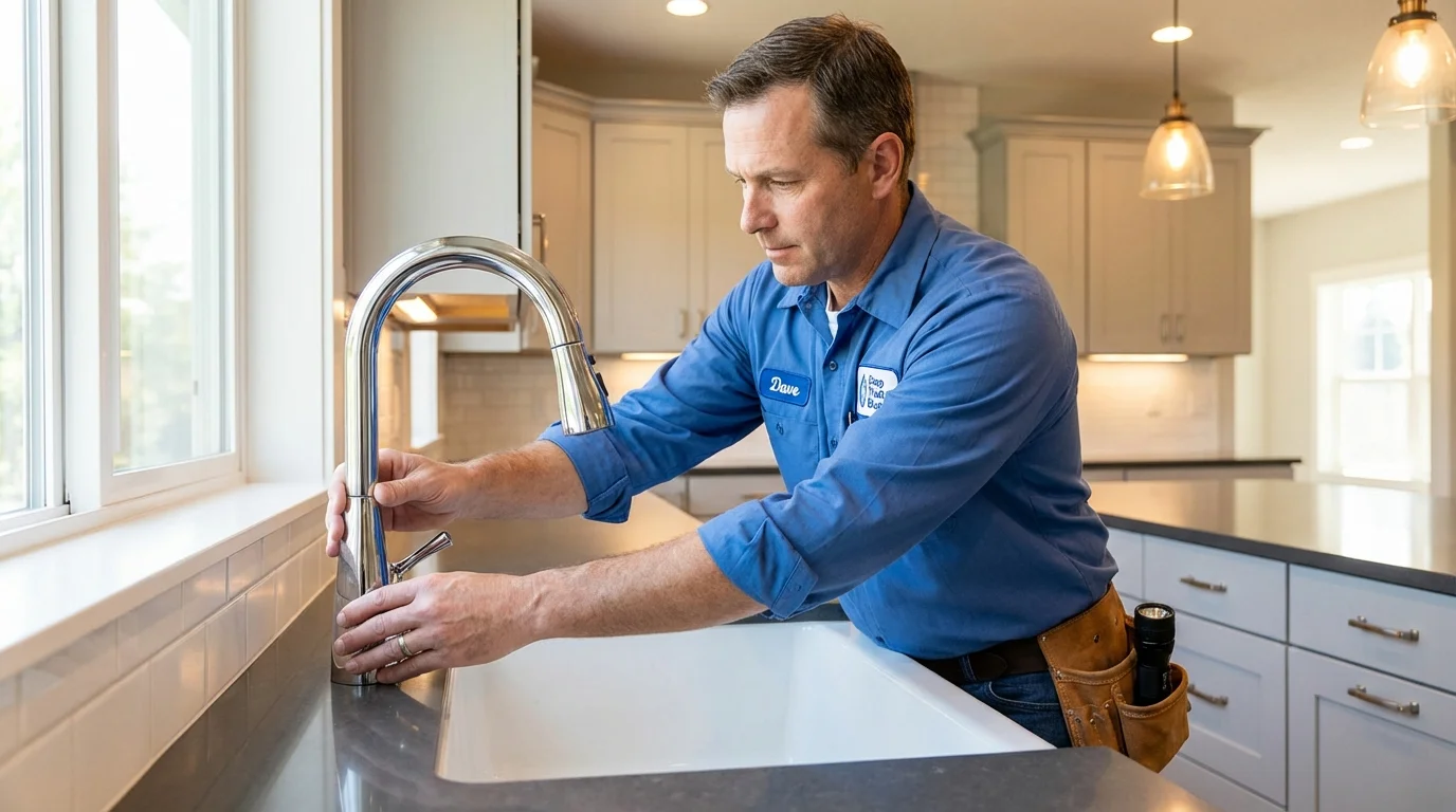 Kitchen faucet installation by Johns Plumbing LLC in Cushing